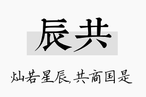 辰共名字的寓意及含义