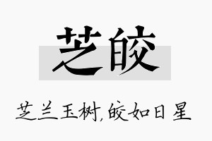 芝皎名字的寓意及含义