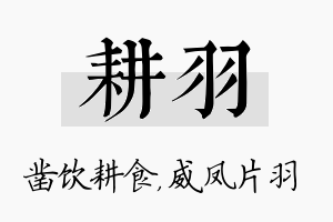 耕羽名字的寓意及含义