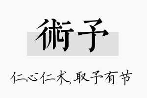 术予名字的寓意及含义