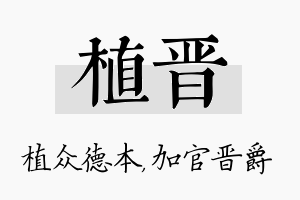 植晋名字的寓意及含义