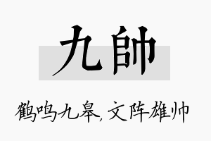 九帅名字的寓意及含义