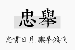 忠举名字的寓意及含义