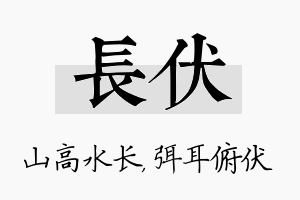 长伏名字的寓意及含义