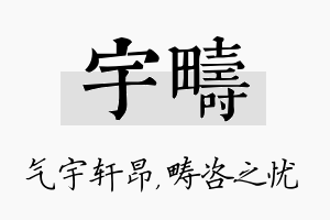 宇畴名字的寓意及含义