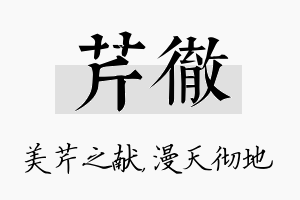 芹彻名字的寓意及含义