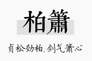 柏箫名字的寓意及含义