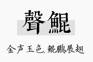 声鲲名字的寓意及含义