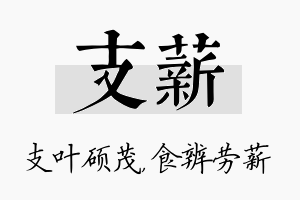 支薪名字的寓意及含义