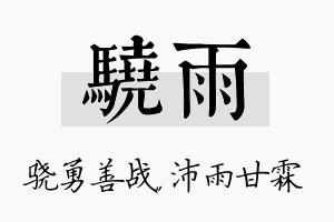 骁雨名字的寓意及含义