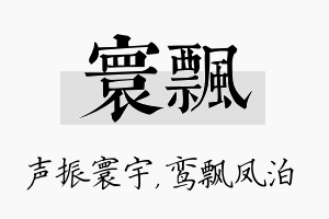 寰飘名字的寓意及含义