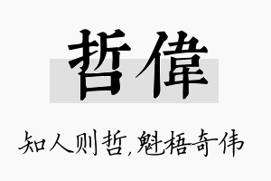 哲伟名字的寓意及含义