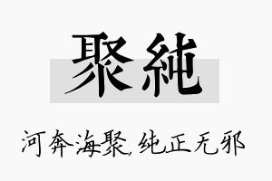 聚纯名字的寓意及含义