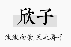 欣子名字的寓意及含义