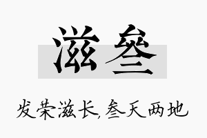 滋叁名字的寓意及含义