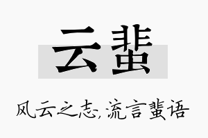 云蜚名字的寓意及含义