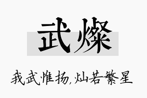 武灿名字的寓意及含义