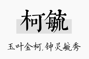 柯毓名字的寓意及含义