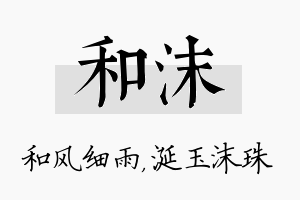 和沫名字的寓意及含义