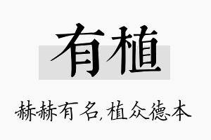 有植名字的寓意及含义