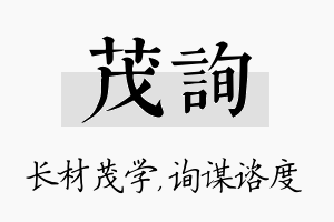 茂询名字的寓意及含义