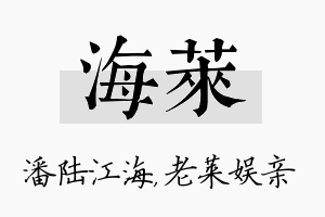 海莱名字的寓意及含义