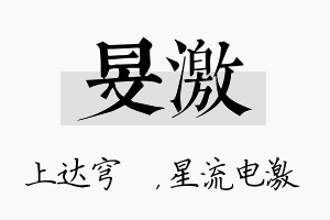 旻激名字的寓意及含义