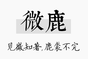 微鹿名字的寓意及含义