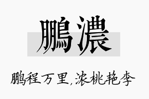 鹏浓名字的寓意及含义