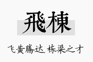 飞栋名字的寓意及含义