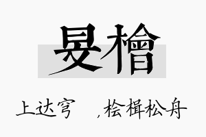 旻桧名字的寓意及含义