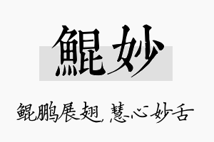 鲲妙名字的寓意及含义