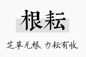 根耘名字的寓意及含义