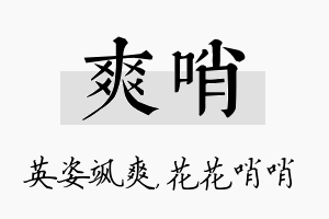 爽哨名字的寓意及含义