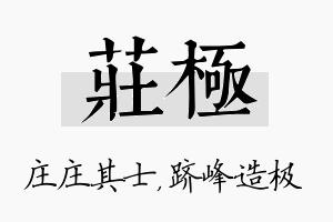 庄极名字的寓意及含义