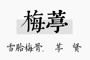 梅葶名字的寓意及含义