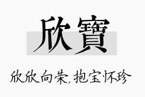 欣宝名字的寓意及含义