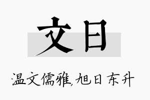 文日名字的寓意及含义