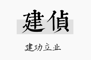 建侦名字的寓意及含义