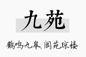 九苑名字的寓意及含义