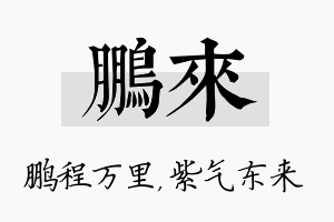 鹏来名字的寓意及含义