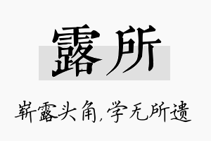 露所名字的寓意及含义