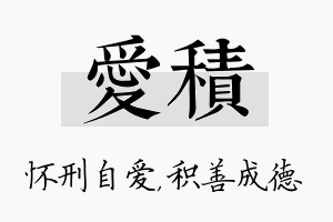 爱积名字的寓意及含义