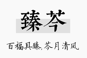 臻芩名字的寓意及含义