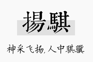 扬骐名字的寓意及含义