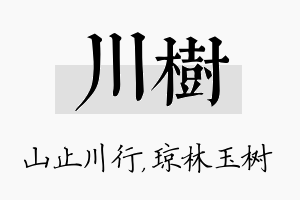 川树名字的寓意及含义