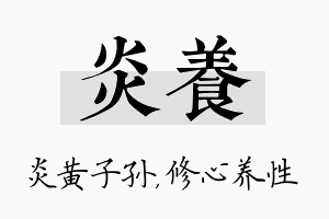 炎养名字的寓意及含义