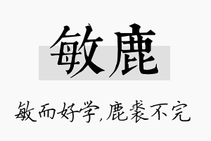 敏鹿名字的寓意及含义