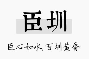 臣圳名字的寓意及含义