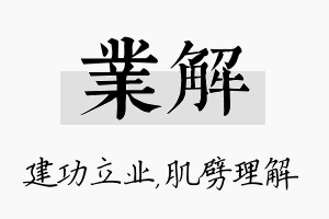 业解名字的寓意及含义